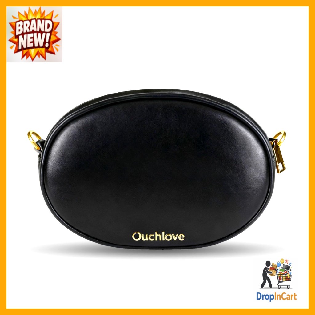 Chic Mini Oval Bag Vegan Leather Adjustable Crossbody Shoulder Strap Elegant